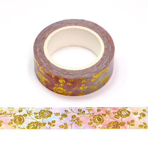 Gold Foil Washi Tape - Watercolor