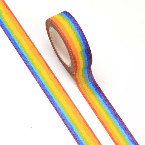 Rainbow Stripes Glitter Washi Tape – YAYLANDIA