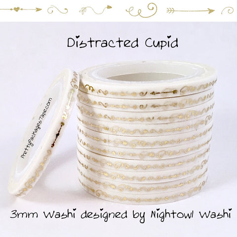 Distracted Cupid Foil 3mm Skinny Washi – Pretty Packages